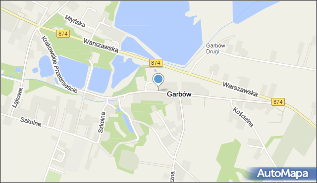 Garbów powiat lubelski, Krakowskie Przedmieście, mapa Garbów powiat lubelski