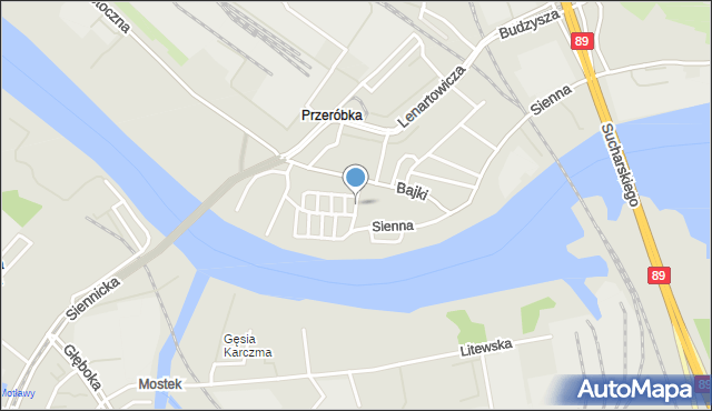 Gdańsk, Kryniczna, mapa Gdańska