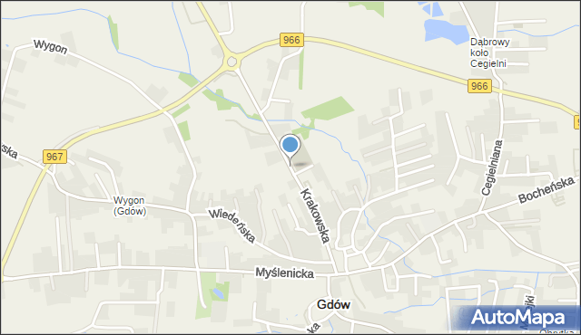 Gdów, Krakowska, mapa Gdów