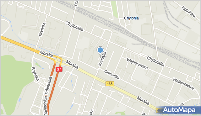 Gdynia, Krzywa, mapa Gdyni