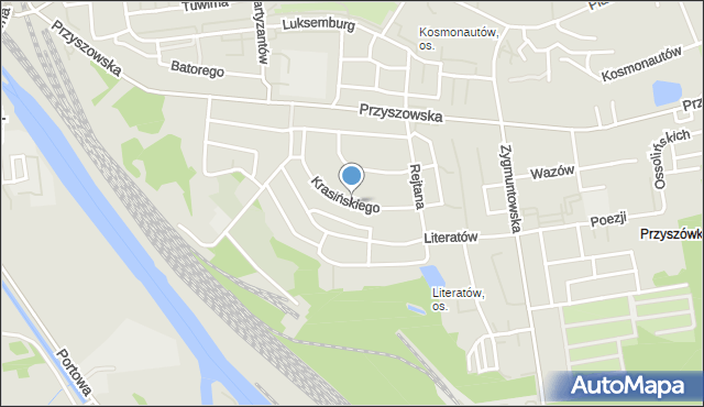 Gliwice, Krasińskiego Zygmunta, mapa Gliwic