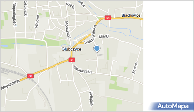 Głubczyce, Krasińskiego, mapa Głubczyce