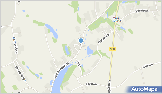 Golasowice, Kraszewskiego, mapa Golasowice