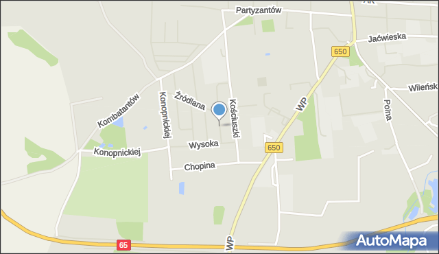 Gołdap, Króla Władysława Łokietka, mapa Gołdap