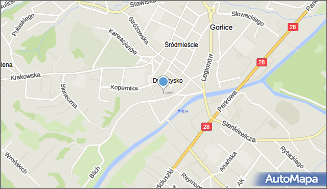 Gorlice, Kręta, mapa Gorlic