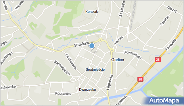 Gorlice, Króla Władysława Jagiełły, mapa Gorlic