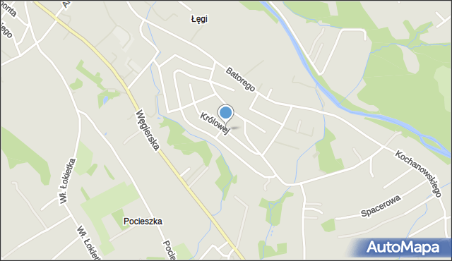 Gorlice, Królowej Jadwigi, mapa Gorlic