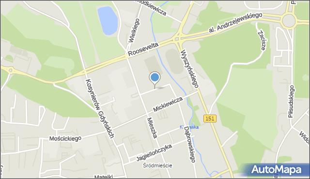 Gorzów Wielkopolski, Krasińskiego Zygmunta, mapa Gorzów Wielkopolski