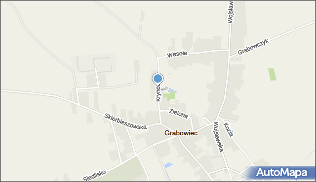 Grabowiec powiat zamojski, Krynoczki, mapa Grabowiec powiat zamojski