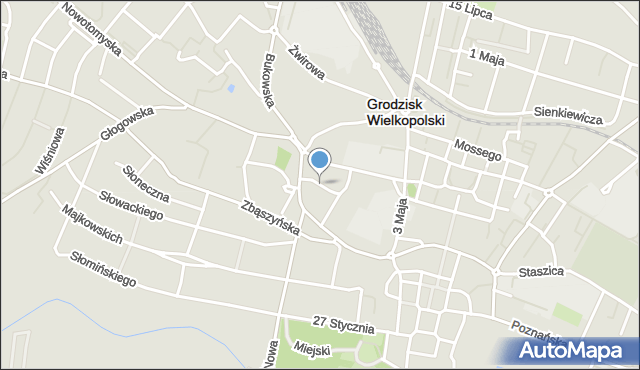 Grodzisk Wielkopolski, Kręta, mapa Grodzisk Wielkopolski