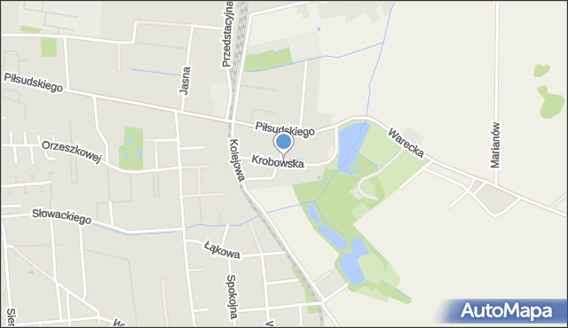 Grójec, Krobowska, mapa Grójec