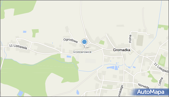 Gromadka, Krzywa, mapa Gromadka