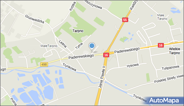 Grudziądz, Krzyżowa, mapa Grudziądza