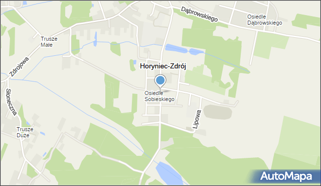 Horyniec-Zdrój, Króla Jana III Sobieskiego, mapa Horyniec-Zdrój