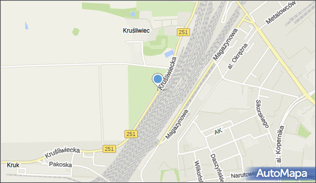 Inowrocław, Kruśliwiecka, mapa Inowrocławia