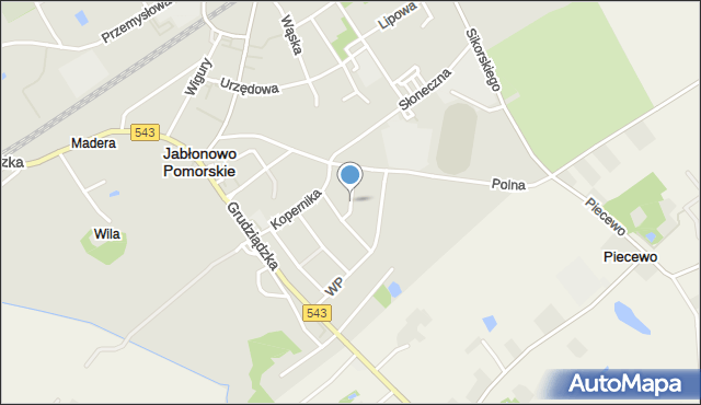 Jabłonowo Pomorskie, Krótka, mapa Jabłonowo Pomorskie