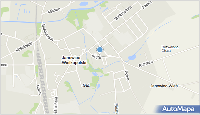 Janowiec Wielkopolski, Kręta, mapa Janowiec Wielkopolski