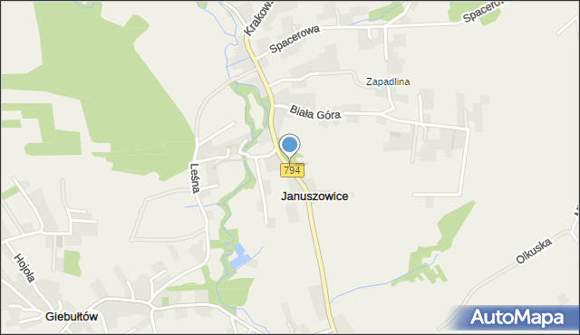 Januszowice gmina Zielonki, Krakowska, mapa Januszowice gmina Zielonki