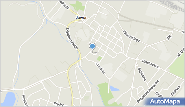 Jawor, Krótka, mapa Jawor