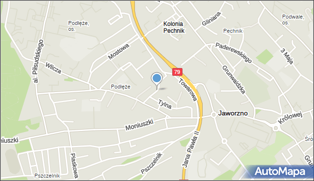 Jaworzno, Krucza, mapa Jaworzno