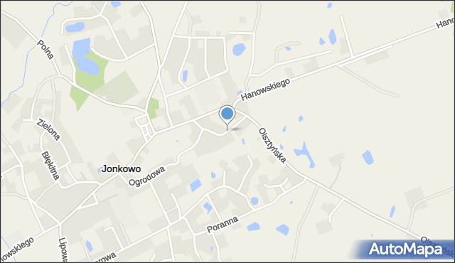 Jonkowo, Krótka, mapa Jonkowo