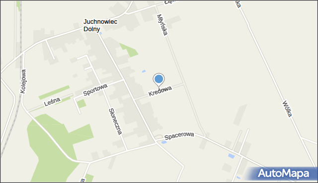 Juchnowiec Dolny, Kredowa, mapa Juchnowiec Dolny
