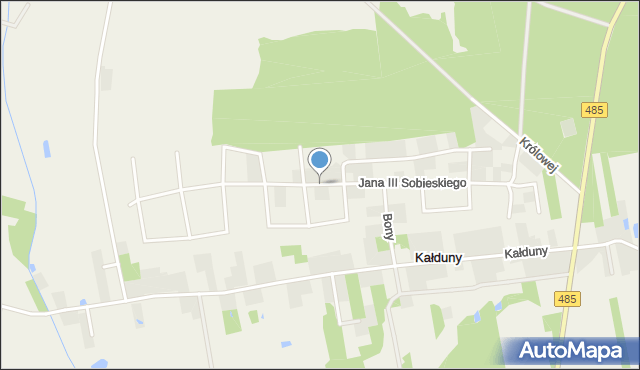 Kałduny gmina Bełchatów, Króla Jana III Sobieskiego, mapa Kałduny gmina Bełchatów