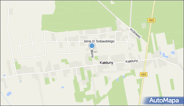 Kałduny gmina Bełchatów, Królowej Bony, mapa Kałduny gmina Bełchatów