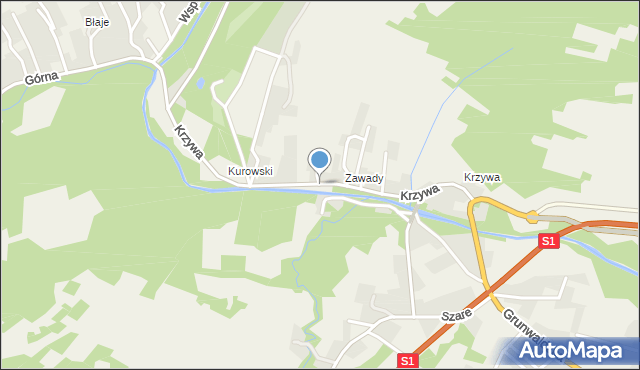 Kamesznica, Krzywa, mapa Kamesznica