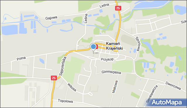 Kamień Krajeński, Krótka, mapa Kamień Krajeński