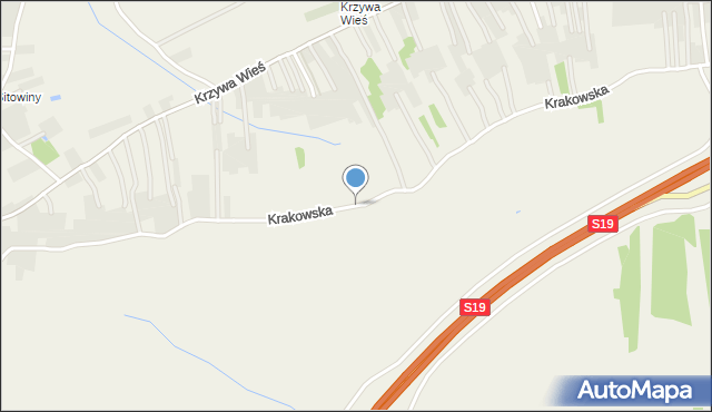 Kamień powiat rzeszowski, Krakowska, mapa Kamień powiat rzeszowski