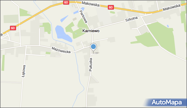 Karniewo powiat makowski, Krótka, mapa Karniewo powiat makowski