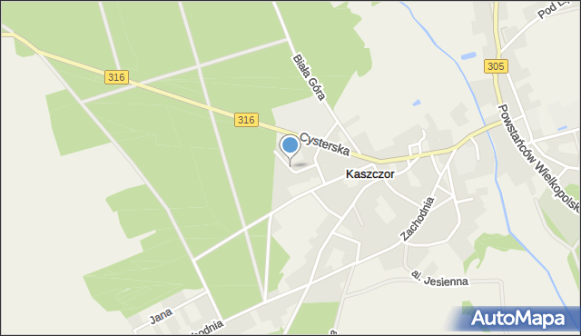 Kaszczor, Krótka, mapa Kaszczor