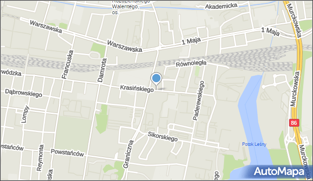 Katowice, Krasińskiego Zygmunta, mapa Katowic