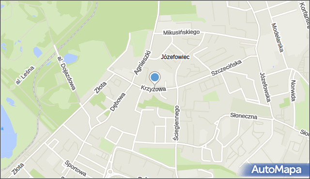 Katowice, Krzyżowa, mapa Katowic