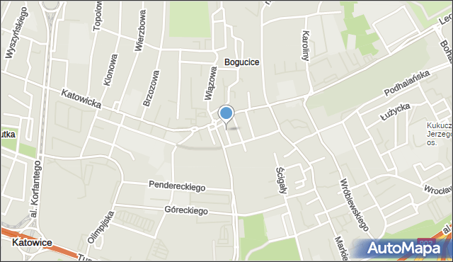 Katowice, Kraszewskiego Józefa Ignacego, mapa Katowic