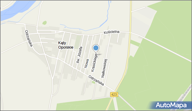 Kąty Opolskie, Krasickiego, mapa Kąty Opolskie