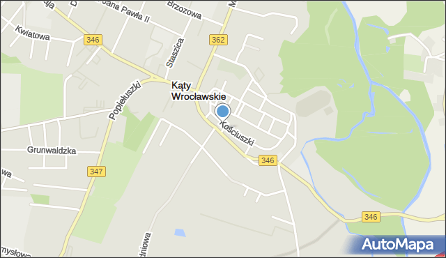 Kąty Wrocławskie, Krótka, mapa Kąty Wrocławskie