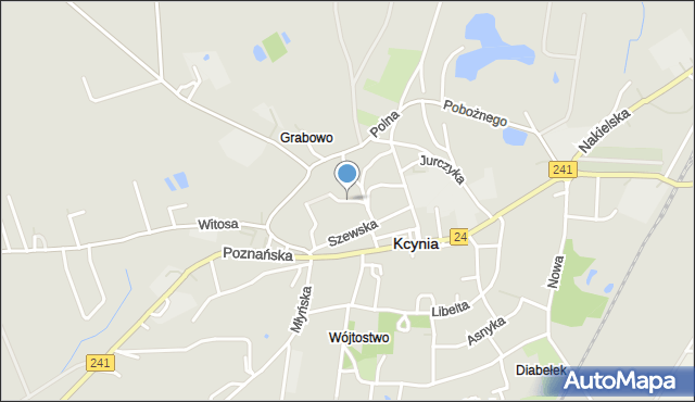 Kcynia, Krótka, mapa Kcynia