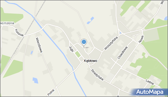 Kębłowo gmina Wolsztyn, Kręta, mapa Kębłowo gmina Wolsztyn