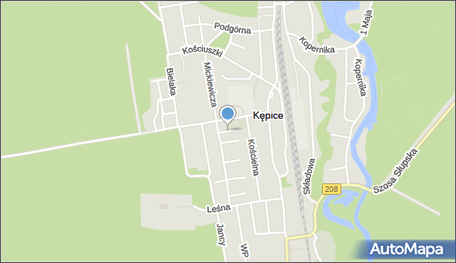 Kępice powiat słupski, Krótka, mapa Kępice powiat słupski