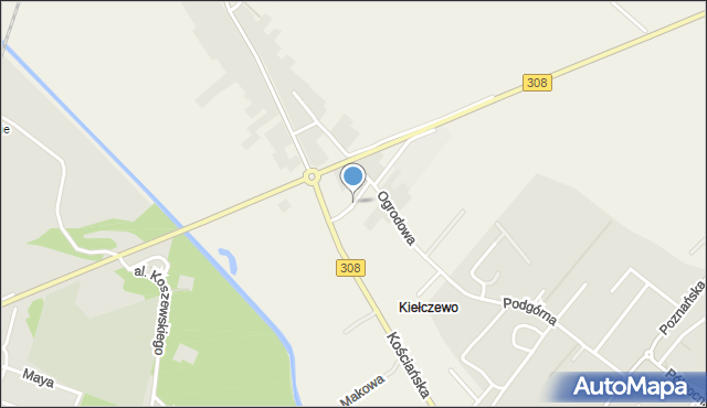 Kiełczewo, Krótka, mapa Kiełczewo