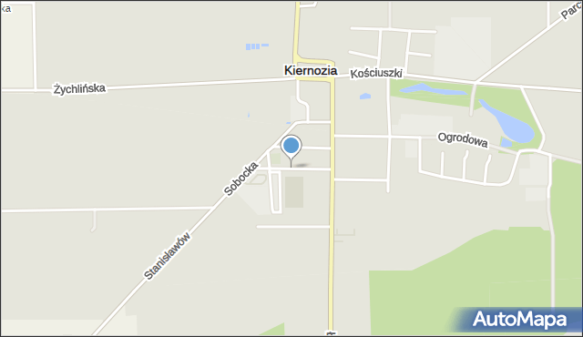 Kiernozia, Krzywe Koło, mapa Kiernozia