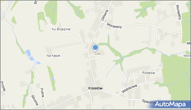 Kisielów gmina Goleszów, Krótka, mapa Kisielów gmina Goleszów