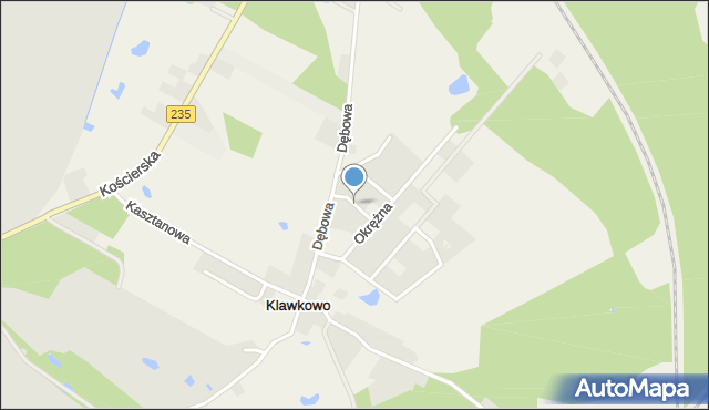 Klawkowo, Krótka, mapa Klawkowo