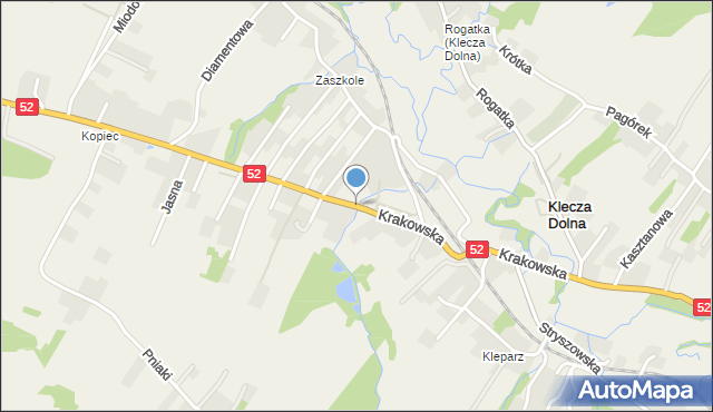 Klecza Dolna, Krakowska, mapa Klecza Dolna