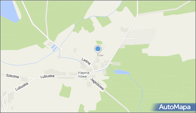 Klępina, Krótka, mapa Klępina