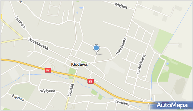 Kłodawa powiat kolski, Krótka, mapa Kłodawa powiat kolski