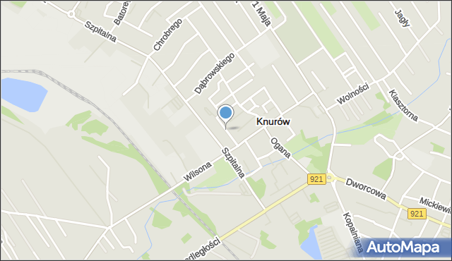 Knurów powiat gliwicki, Krasickiego Ignacego, bp., mapa Knurów powiat gliwicki