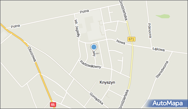 Knyszyn powiat moniecki, Królowej Bony, mapa Knyszyn powiat moniecki